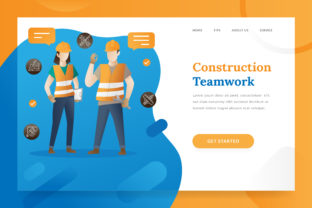 Construction Teamwork Landing Page Illustration: A Creative Solution for Modern Design Needs